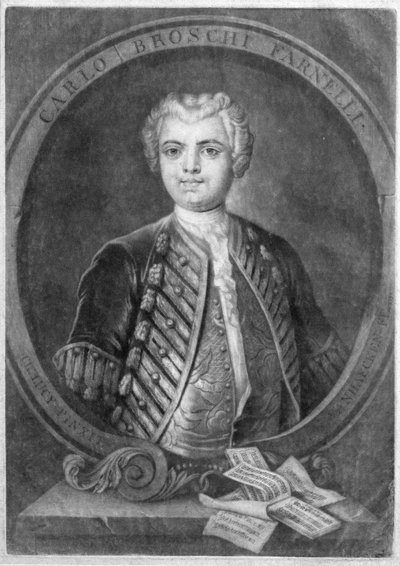 Portrait of Carlo Broschi Farinelli, Italian castrato by Charles Lucy